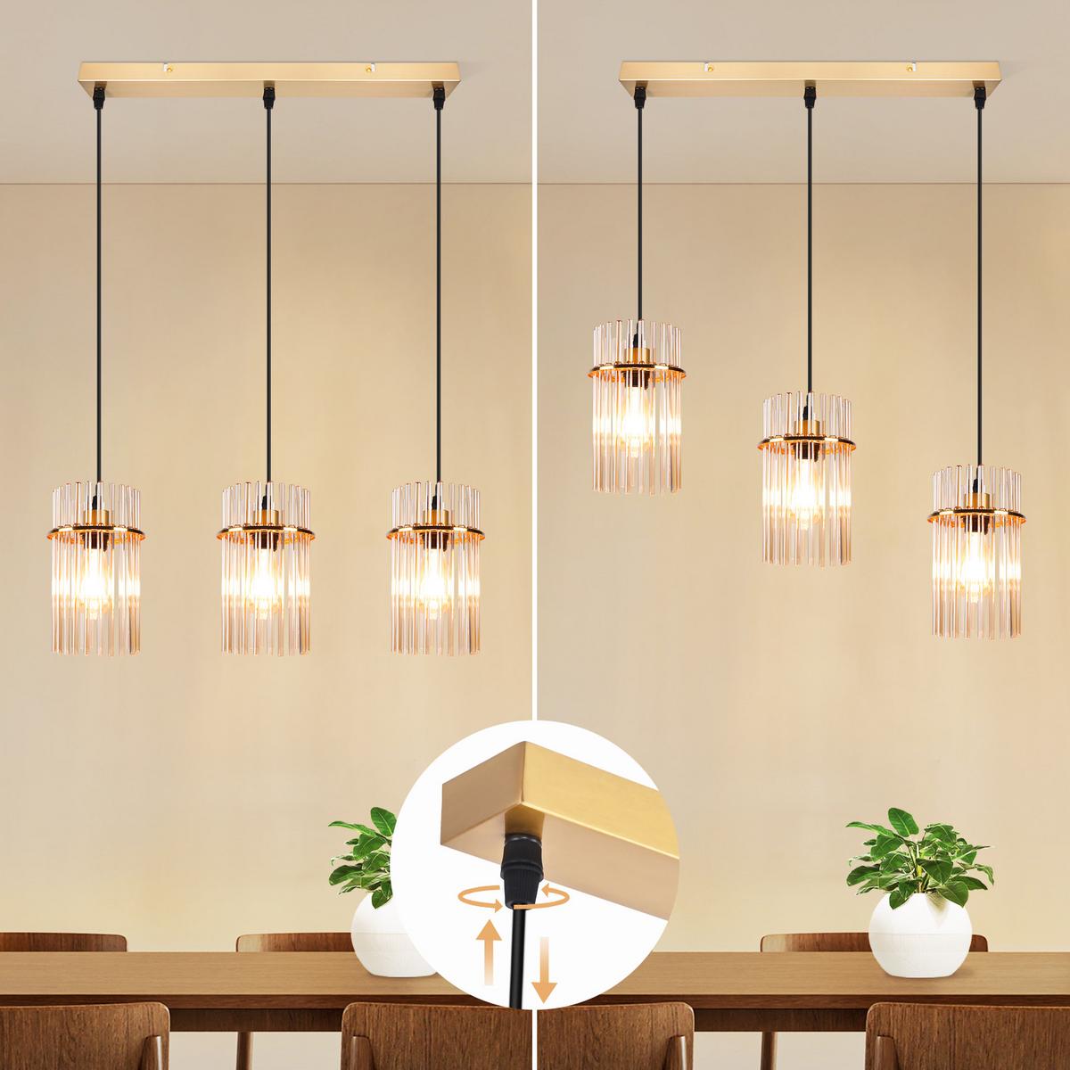 PENDELLEUCHTE Joseph 48/5/150 cm - Goldfarben, Glas (48/5/150cm) - ZMH