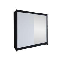 SCHWEBETÜRENSCHRANK Talin I - Silberfarben/Weiß, Holzwerkstoff/Metall (180/215/58cm) - MIRJAN24