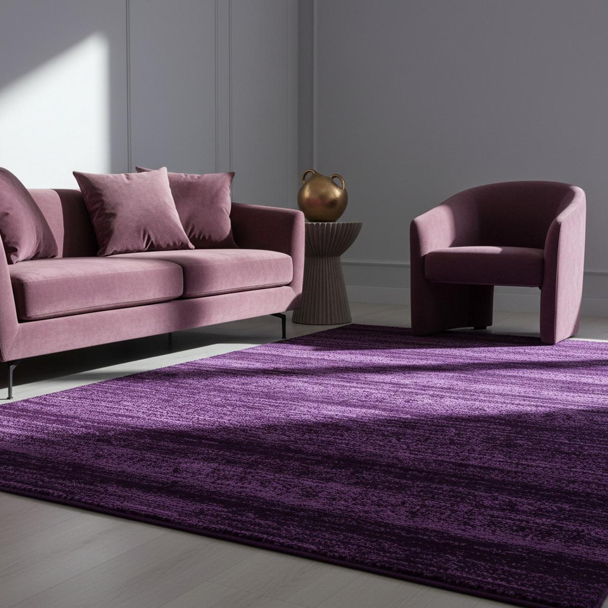 KURZFLORTEPPICH INN, einfarbig, Violett, 200 x 290 cm - Lila, Textil (290/200cm) - KADIMA DESIGN