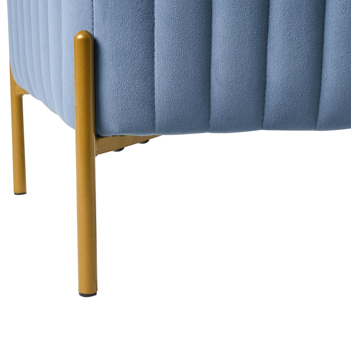 HOCKER Samtstoff Blau Utah - Blau, Textil (47/43/47cm) - Beliani
