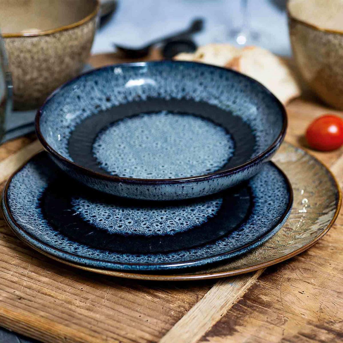 TAFELSERVICE Matera blau 12er Set - Blau, Keramik (2/2/2cm) - Leonardo Living