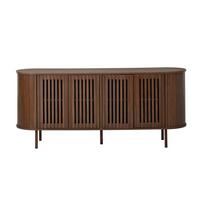 SIDEBOARD Walnuss Holzoptik 160cm mit 4 Lamellentüren & Metallfüßen - Walnussfarben, Holzwerkstoff (160/70/40cm) - Urban Meuble