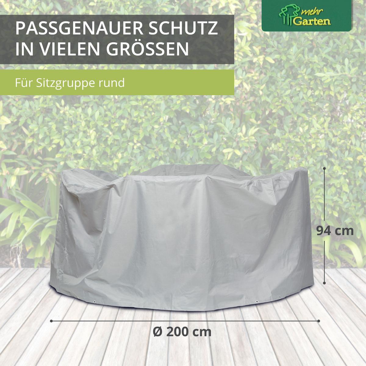 SCHUTZHÜLLE für Sitzgruppe rund SHP-60012 - Grau, Kunststoff (200/94/1cm) - mehr Garten