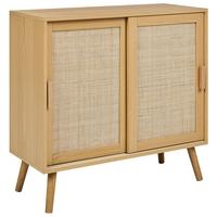 SCHRANK Hellbraun Hodgen - Braun, Holzwerkstoff (80/80/35cm) - Beliani