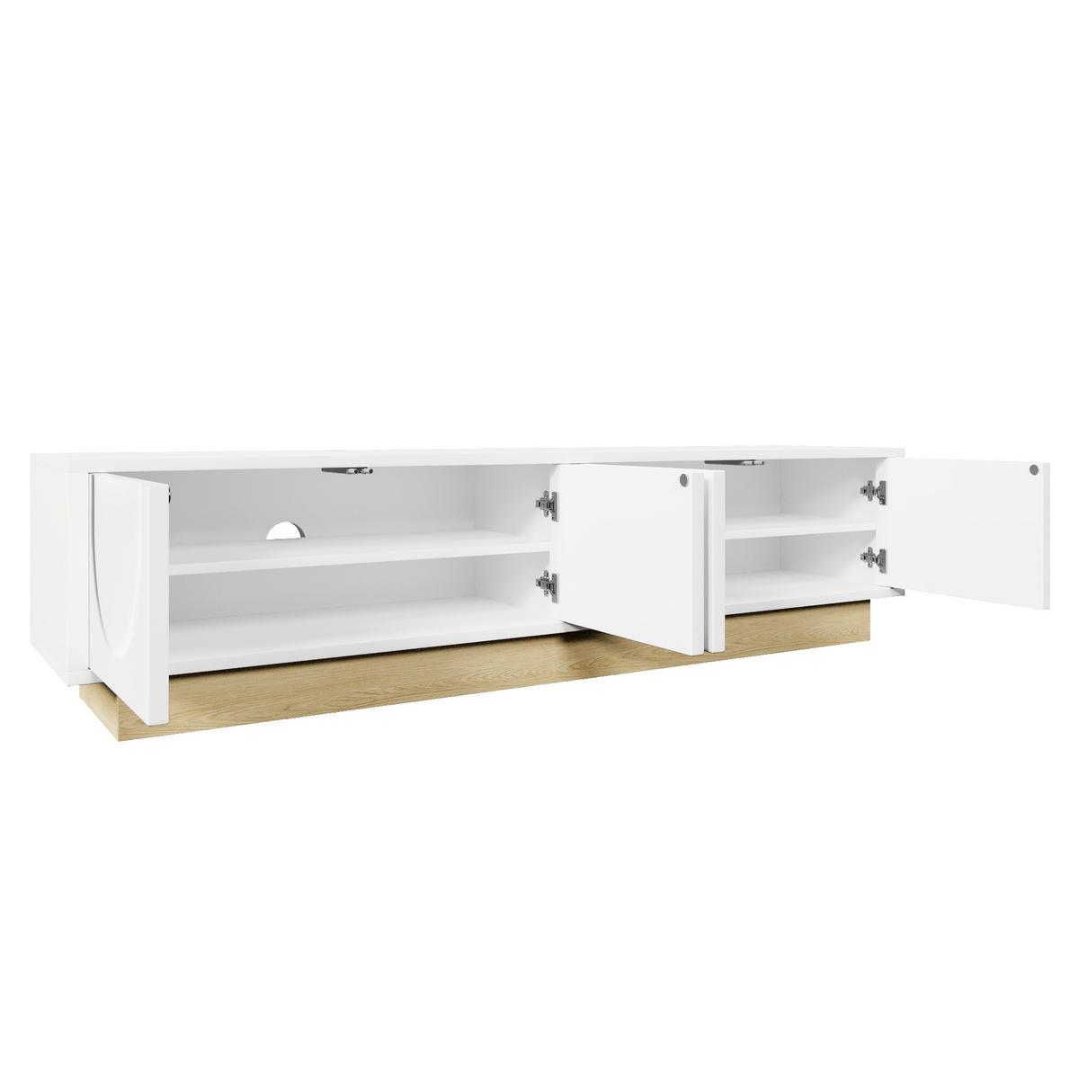 TV-LOWBOARD holzoptik & geschwungenes design - Weiß, Holzwerkstoff (175/41.5/40cm) - Urban Meuble