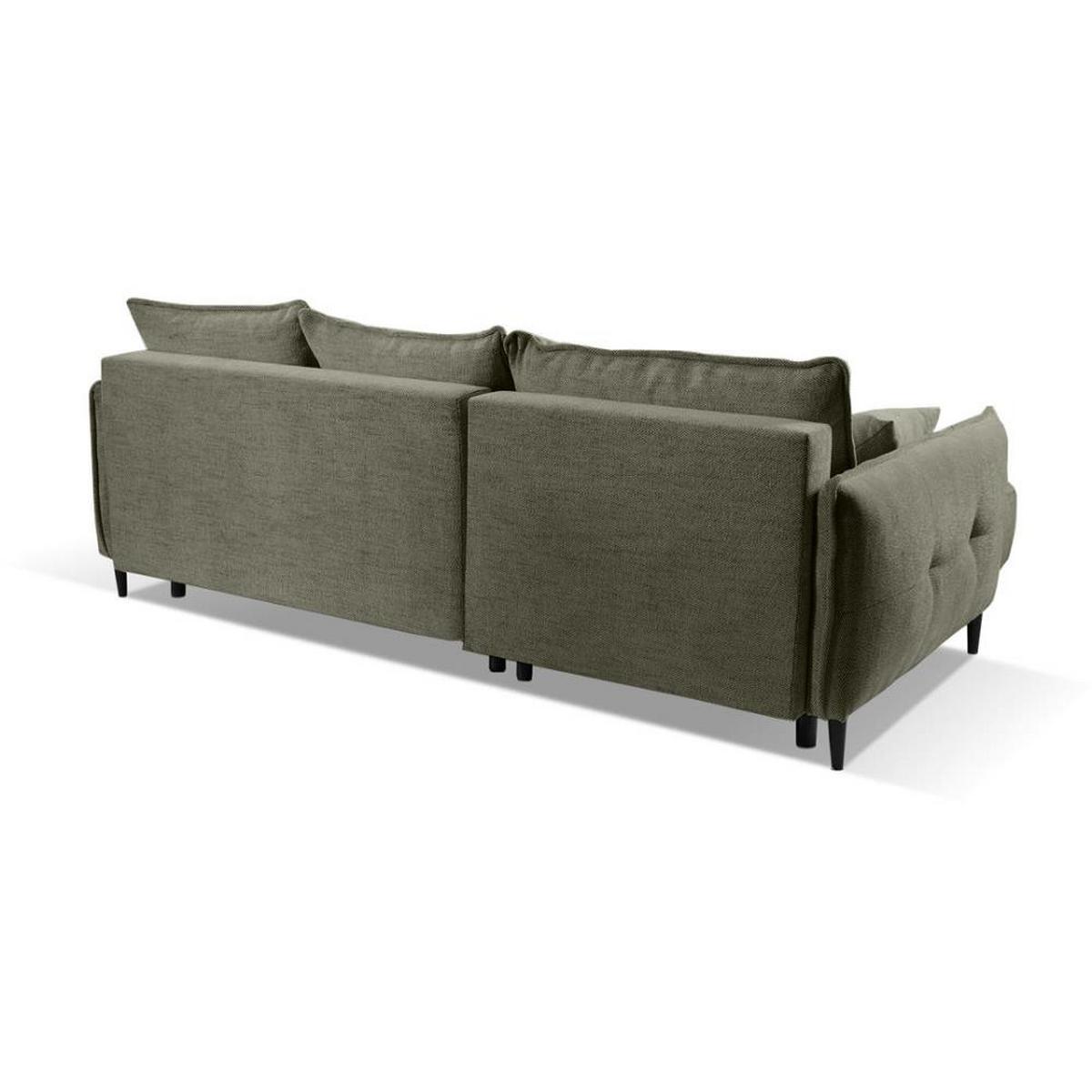 ECKSCHLAFSOFA Sycylia links grün - Schwarz/Grün, Textil (244/165cm) - Beautysofa
