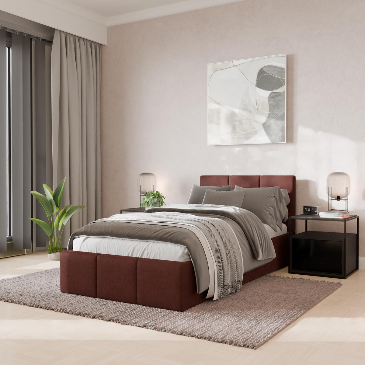 POLSTERBETT für Schlafzimmer Bett mit Stauraum Altrosa 90x200 - Altrosa, Holzwerkstoff/Metall (90/200cm) - Muralo