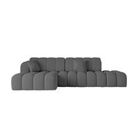 ECKSOFA mit Schlaffunktion Ottomane Links OLEA-L2 321x164x75 Grau Bouclé - Schwarz/Grau, Holzwerkstoff/Kunststoff (321/164cm) - ALTDECOR