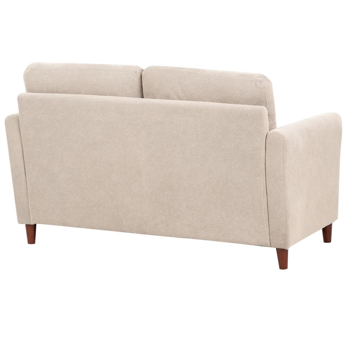 2-SITZER-SOFA Stoff taupe mit Stauraum Mare - Beige/Dunkelbraun, Textil (143/88/77cm) - Beliani