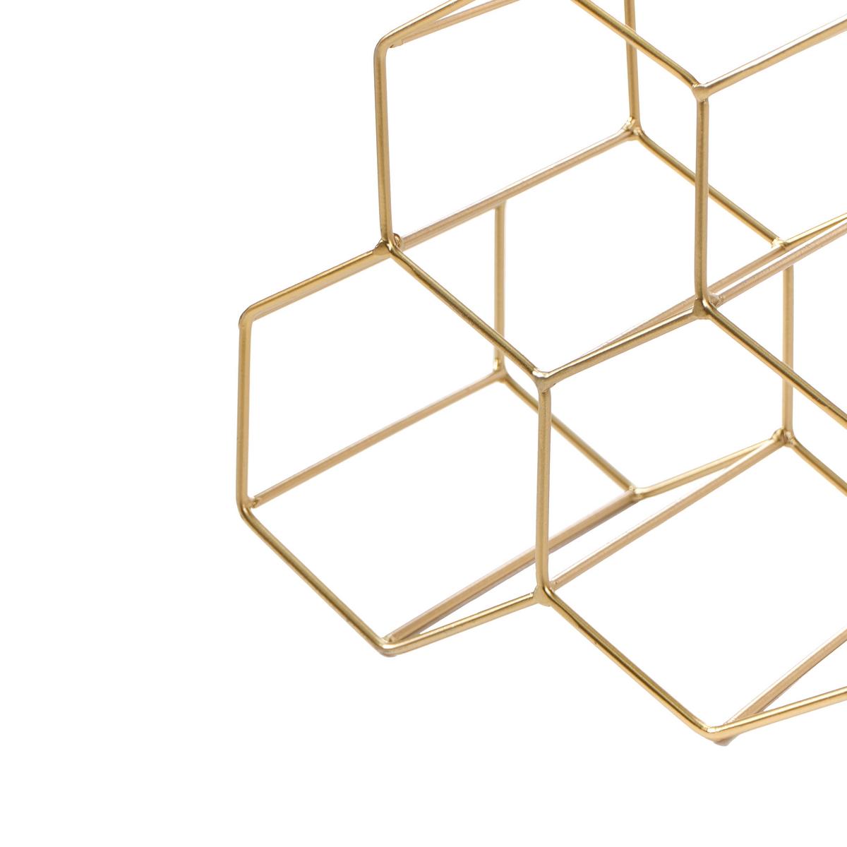 WEINREGAL Metall Gold Listowel - Goldfarben, Metall (35/34/15cm) - Beliani