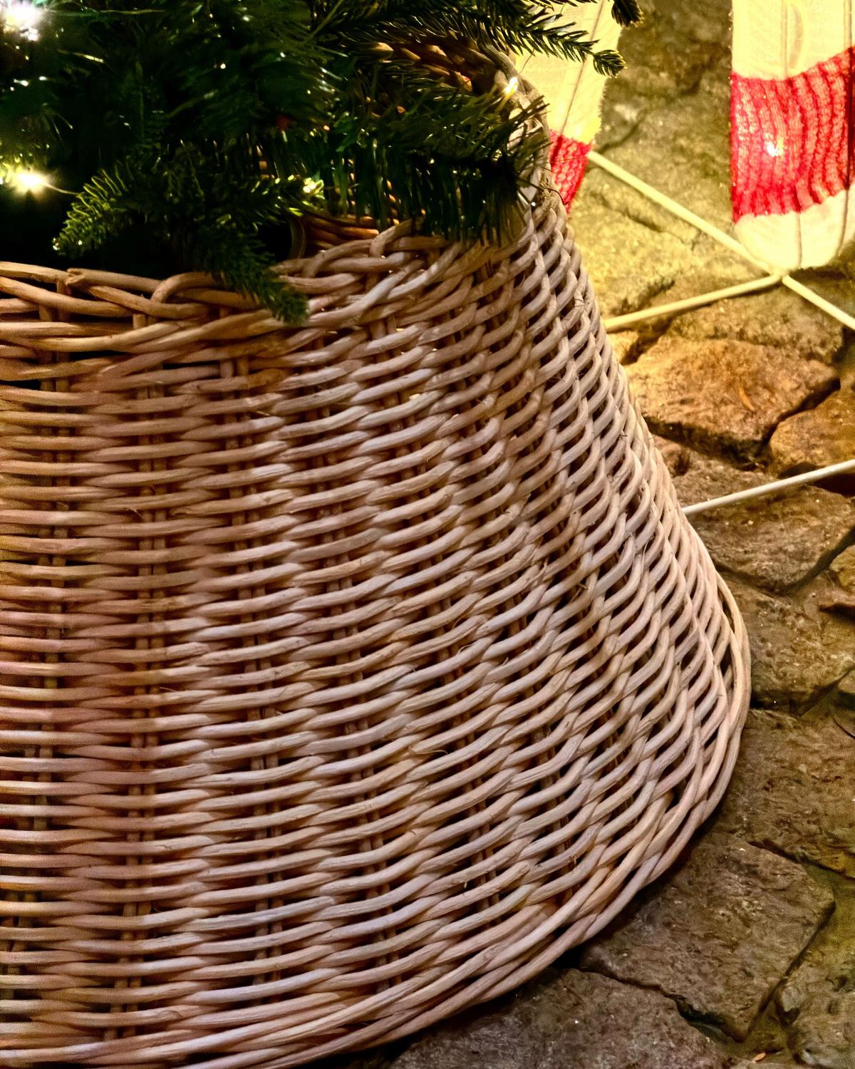 WEIHNACHTSBAUMKRAGEN 24 cm Braun Flocon - Braun, Naturmaterialien (24cm) - Beliani