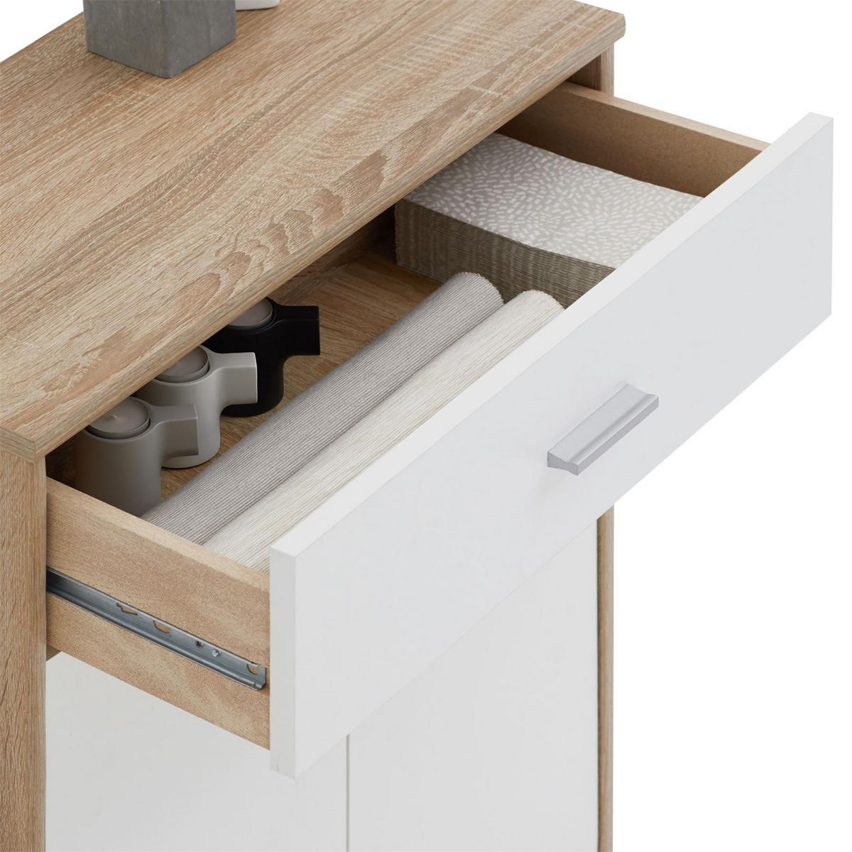 KOMMODE TOMMY Sonoma Eiche/weiß - Weiß/Sonoma Eiche, Holzwerkstoff (60/70/30cm) - CARO-Möbel