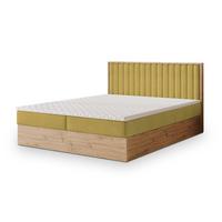 BOXBETT VARELI 180x200 cm mit Matratze und Topper - Gelb - Gelb, Holz (180/200cm) - MASSENO