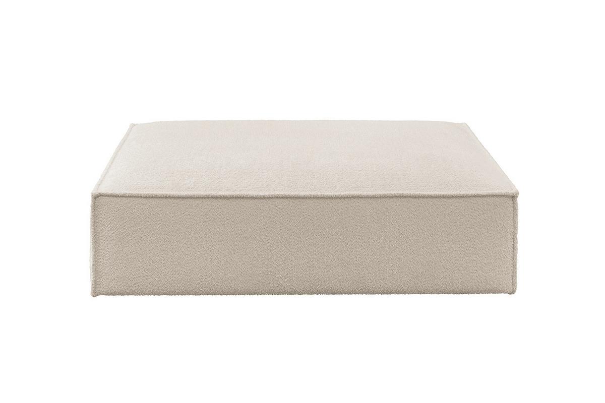 POLSTERHOCKER CARMO Weiß Flachgewebe - Weiß, Textil (145/43/100cm) - KAWOLA