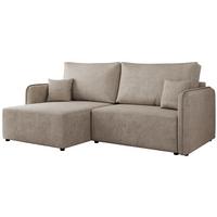 ECKSCHLAFSOFA MESTO L Beige Struktur - links - Beige/Schwarz, Kunststoff/Textil (227/147cm) - MKS