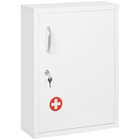 MEDIZINSCHRANK, für Wandmontage, Weiß - Silberfarben/Weiß, Metall (40/53.5/15cm) - Kleankin