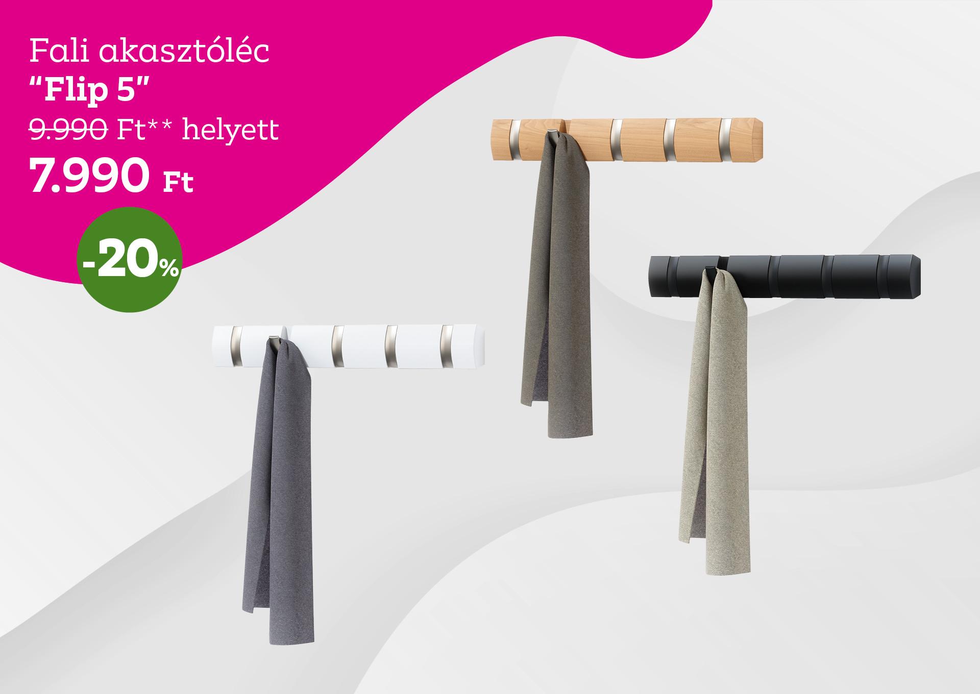 Fali akasztóléc FLIP 5 9990 Forint helyett 7990 Forint, kedvezmény mértéke 20%