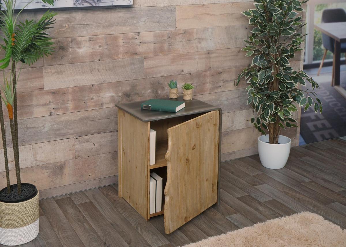 BEISTELLTISCH Braun, Grau - Braun/Grau, Holz (40/50/60cm) - MCW