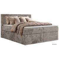 BOXBETT TILION 200/200 - Hellbraun Cord - Topper T25 - H3 - Hellbraun/Schwarz, Kunststoff/Textil (200/200cm) - MKS