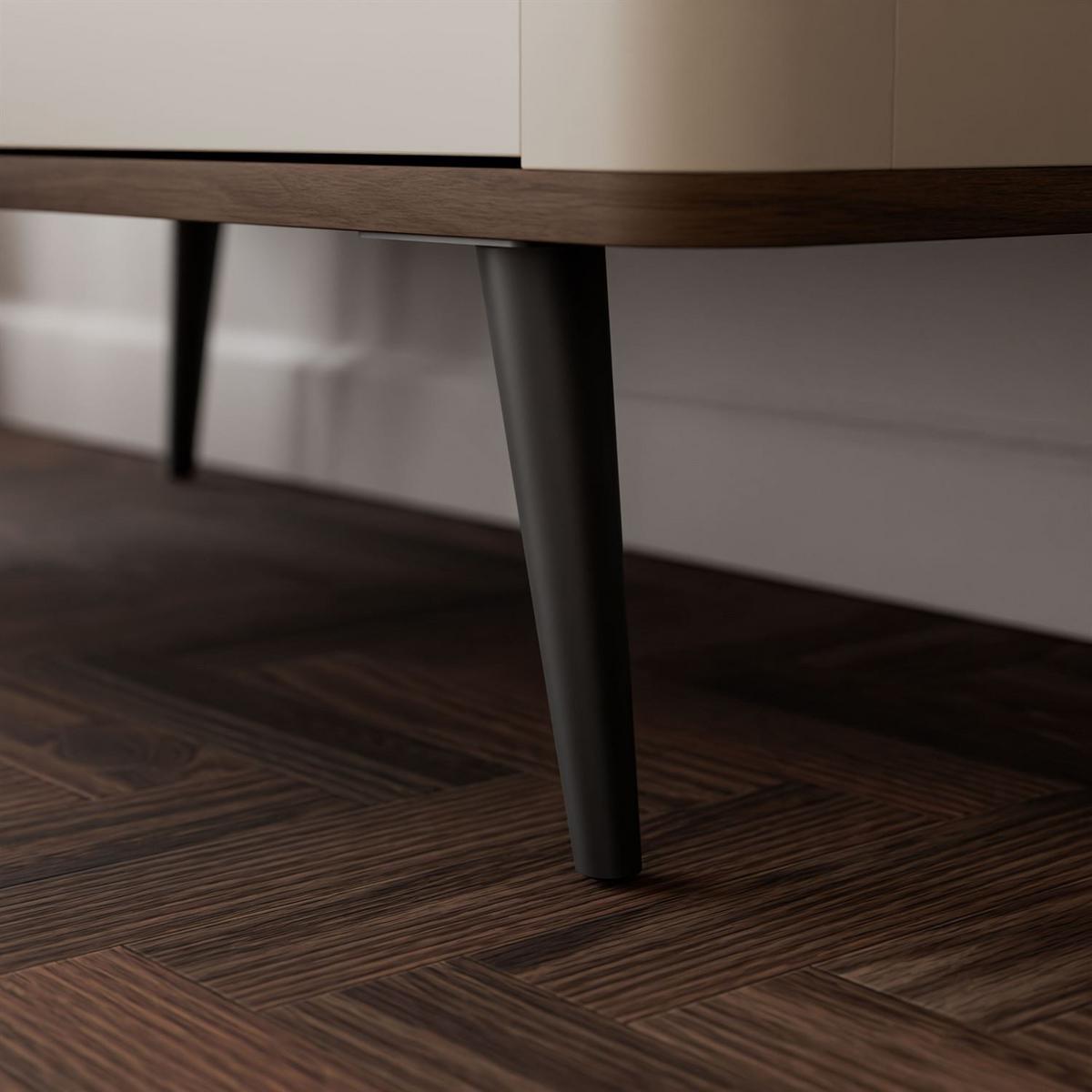 KOMMODE für das Wohnzimmer AUTUMN 3S auf hohen Beinen, Kaschmir / Nussbaum - Beige/Braun, Holzwerkstoff (90/82/40cm) - Lookway