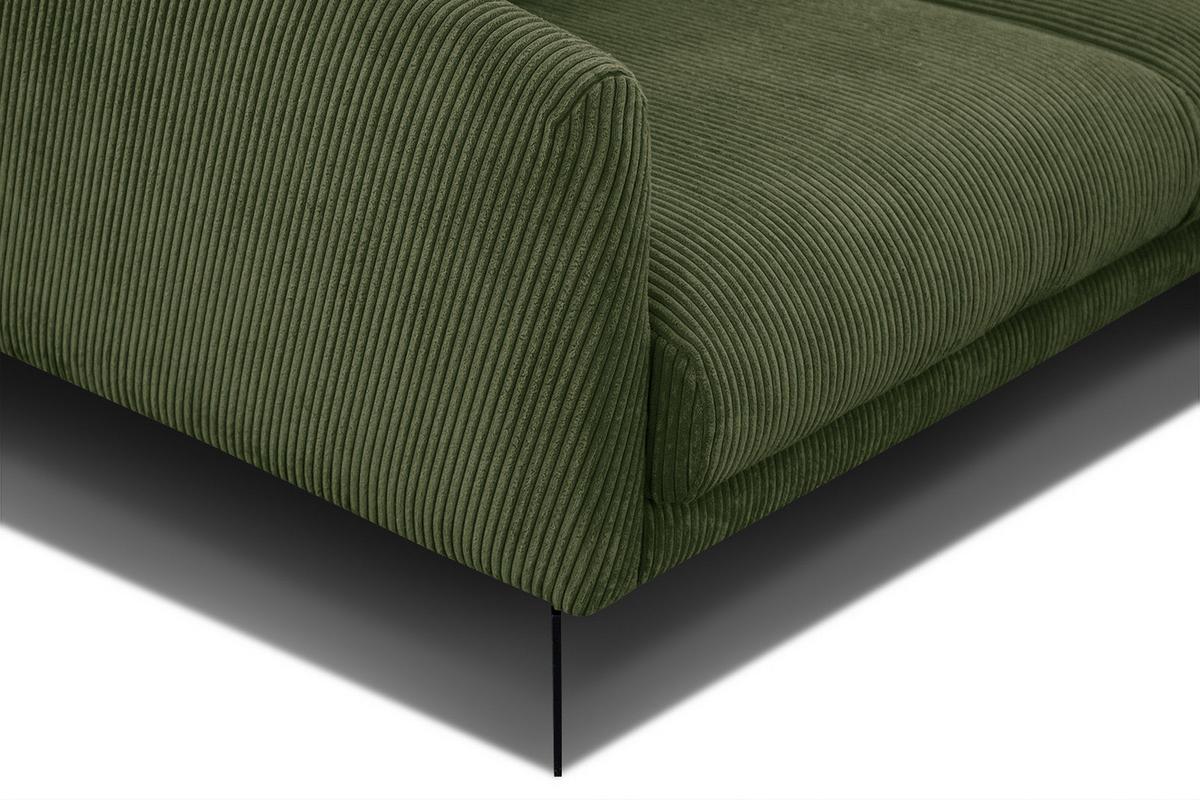 SOFA VILT 2,5-Sitzer, olivgrün - Schwarz/Olivgrün, Holzwerkstoff/Textil (202/89/94cm) - Wozimo