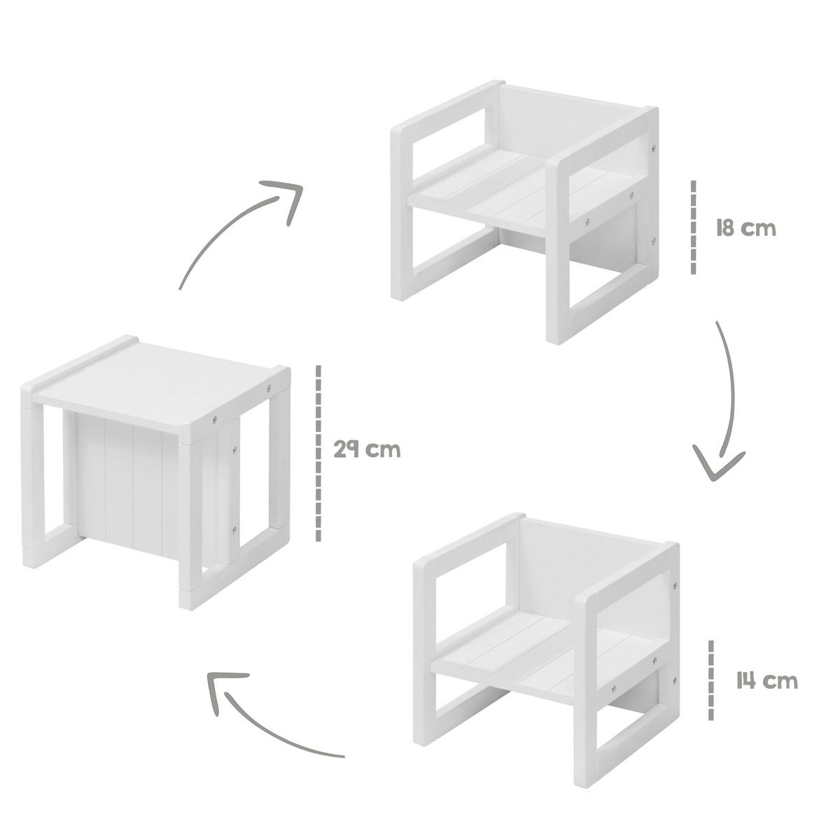 SITZHOCKER - Weiß, Holzwerkstoff (30/30/30cm) - Roba