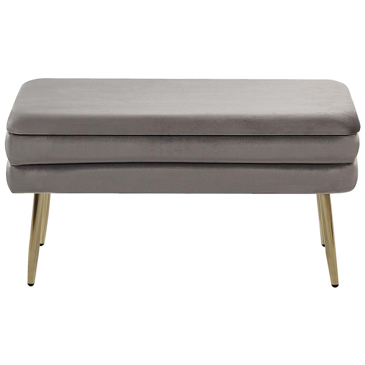 TRUHENBANK Grau Durham - Grau, Textil (79/43/37cm) - Beliani