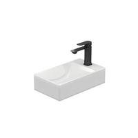 HANDWASCHBECKEN Eck-Wand Hahnloch rechts Weiß 37,7 / 21,8 / 9,9 cm - Weiß, Keramik (38/10/22cm) - EMKE