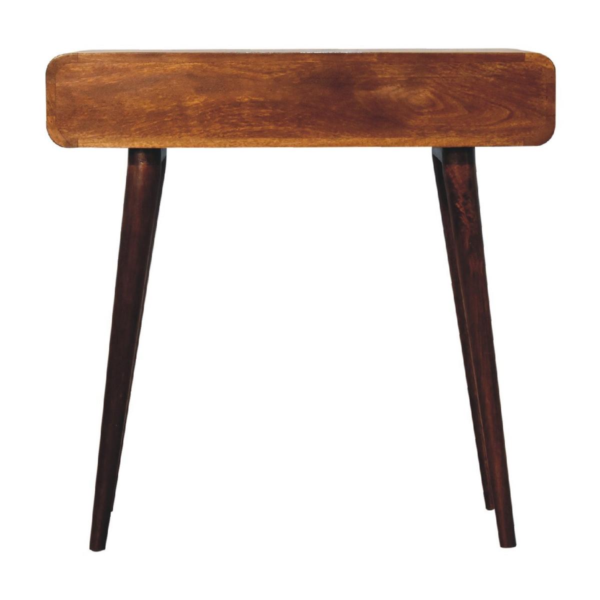 KONSELENTISCH mit 2 schubladen, Nordische Beine, Braun - Kastanienfarben/Messingfarben, Holz/Metall (35/80/78cm) - Artisan Furniture