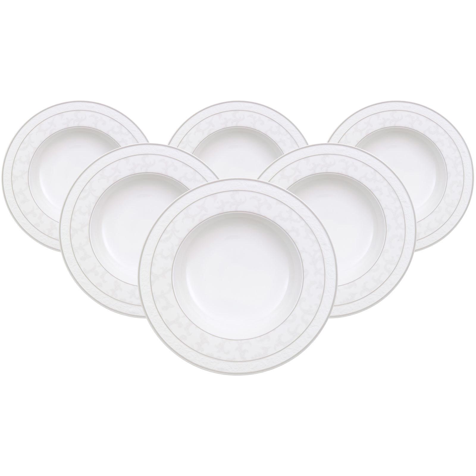 SUPPENTELLER Gray Pearl weiß ø 24,8 cm 6er Set - Weiß, Keramik (24.8cm) - Villeroy & Boch