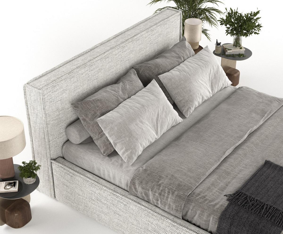 POLSTERBETT Sato mit Stauraum 120/200 cm Hellgrau im Modesto Stoff - Hellgrau/Schwarz, Holz/Holzwerkstoff (120/200cm) - AltaBeds