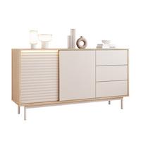 KOMMODE LUSSO 140 cm, 3 Schublade(n) Eiche / Kaschmir - Eichefarben, Holzwerkstoff/Metall (140/77/40cm) - Idohome