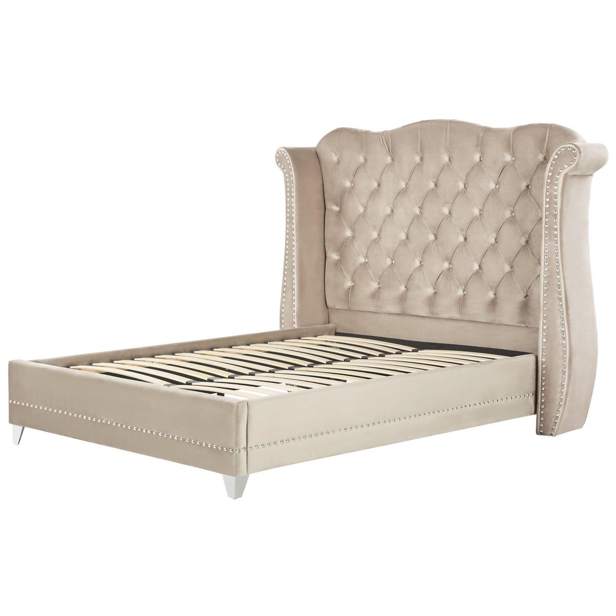 POLSTERBETT 160/200cm Beige Ayette - Beige, Textil (160/200cm) - Beliani