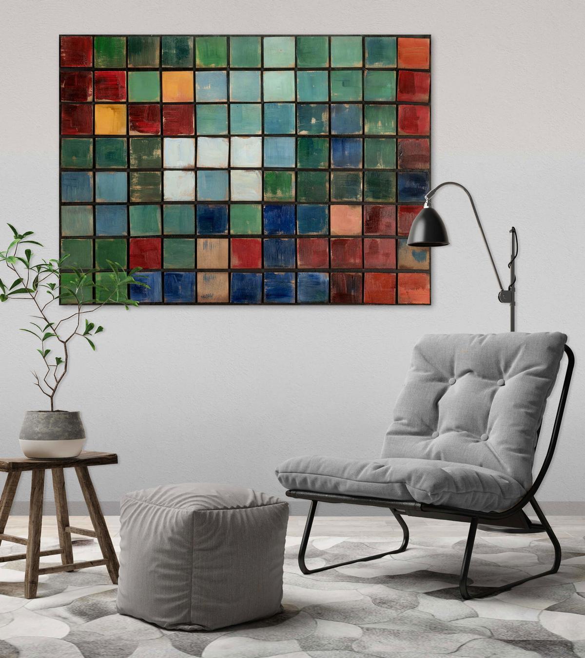 HOLZBILD Bunt 100/70 cm - Multicolor, Holz (7/70cm) - KUNSTLOFT