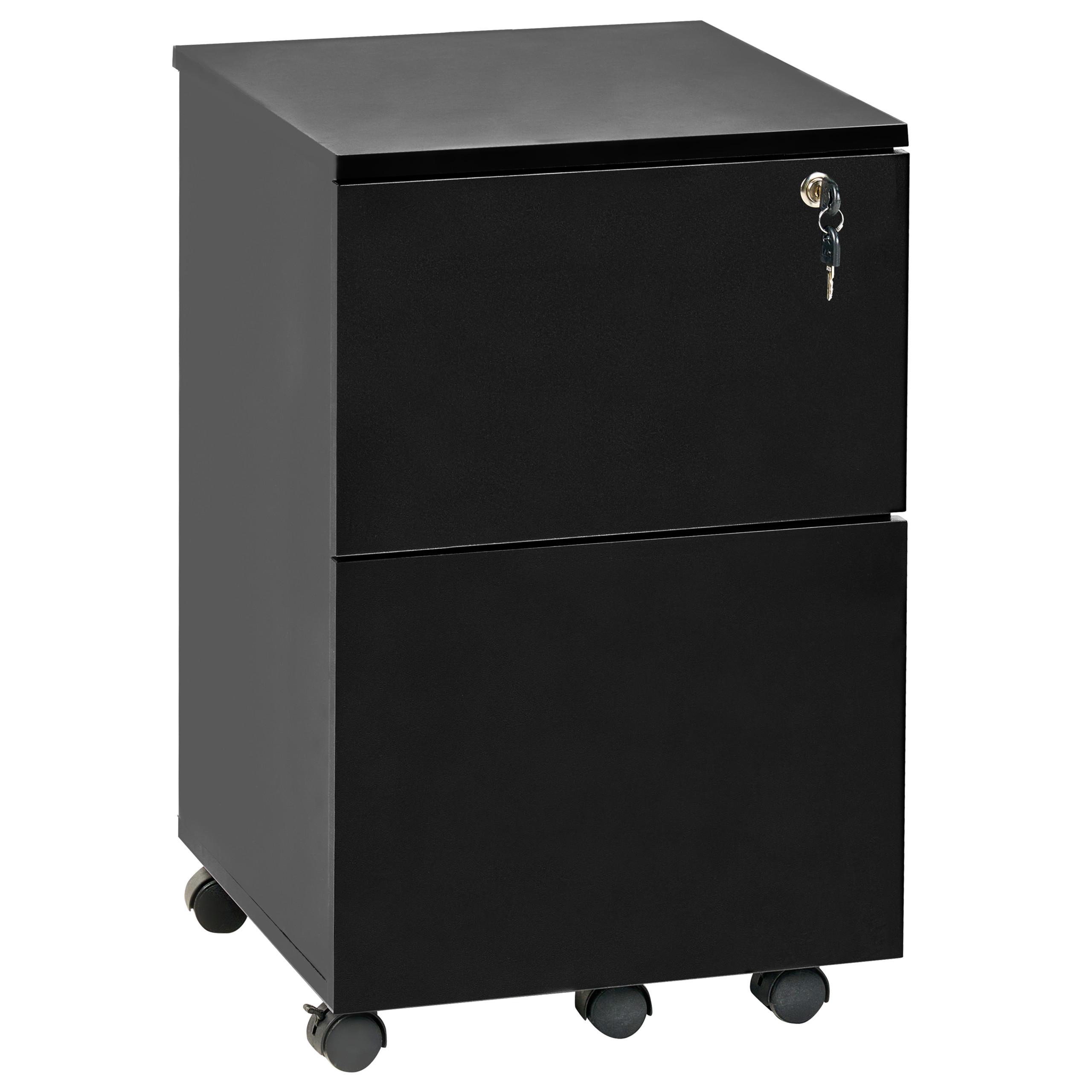 BÜROSCHRANK Schwarz Johnson - Schwarz, Holzwerkstoff (40/62/40cm) - Beliani