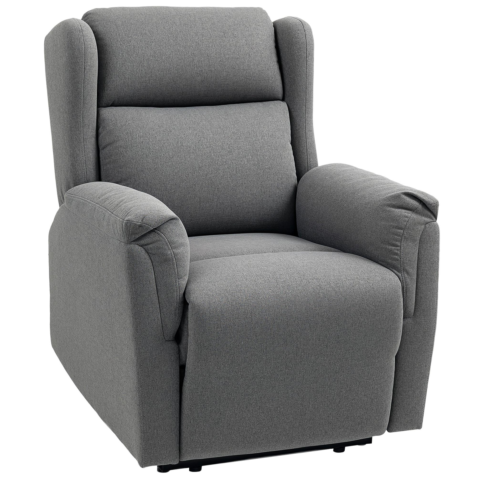 RELAXSESSEL, Fernsehsessel mit Liegefunktion, TV-Sessel mit Taschenfederkern - Dunkelgrau, Textil/Metall (80/101/94cm) - HOMCOM