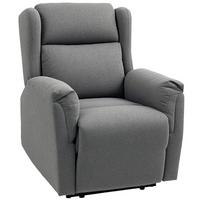 RELAXSESSEL, Fernsehsessel mit Liegefunktion, TV-Sessel mit Taschenfederkern - Dunkelgrau, Textil/Metall (80/101/94cm) - HOMCOM