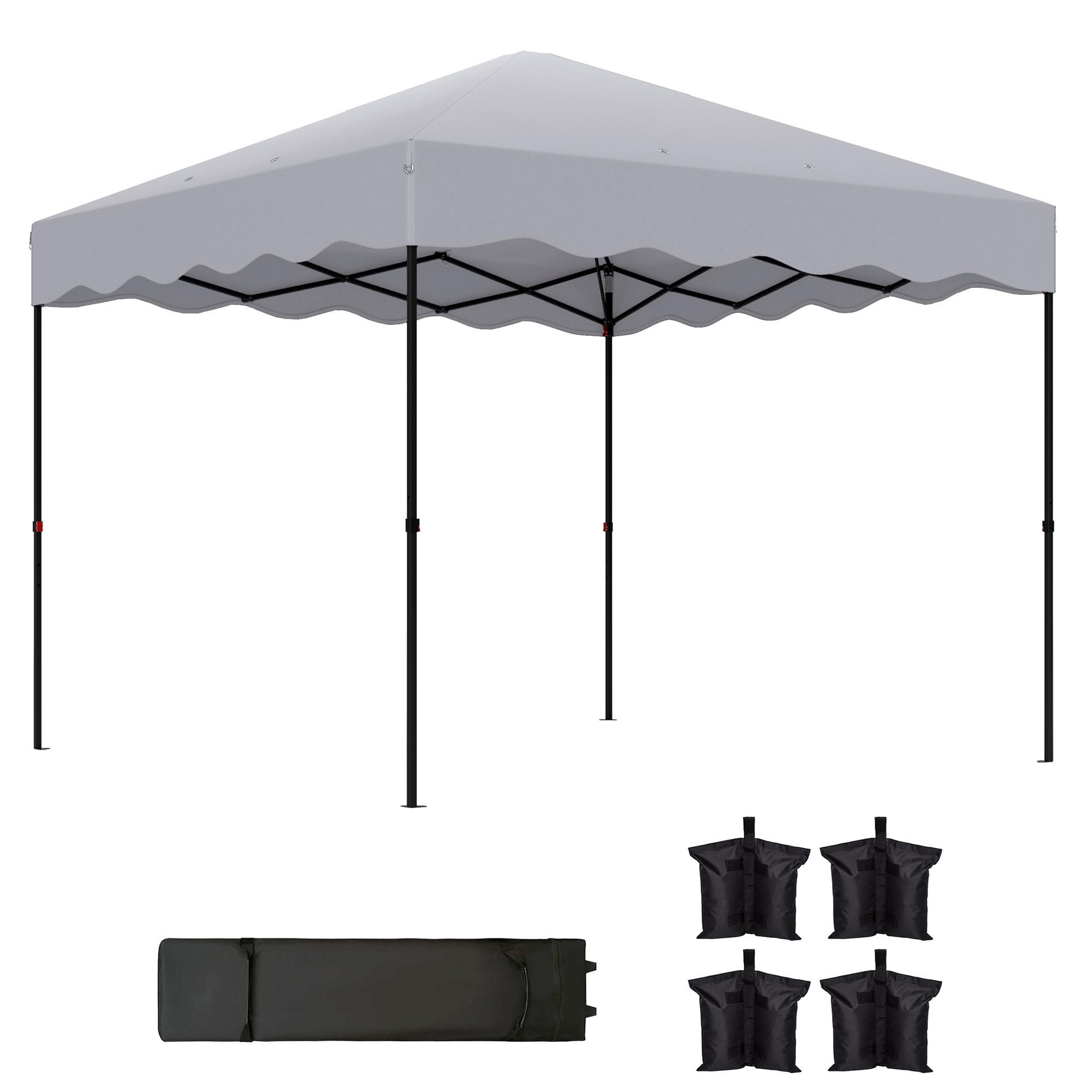 PAVILLON ca.3x 3m - Hellgrau, Metall (297/287/297cm) - Outsunny