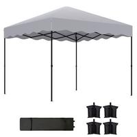 PAVILLON ca.3x 3m - Hellgrau, Metall (297/287/297cm) - Outsunny