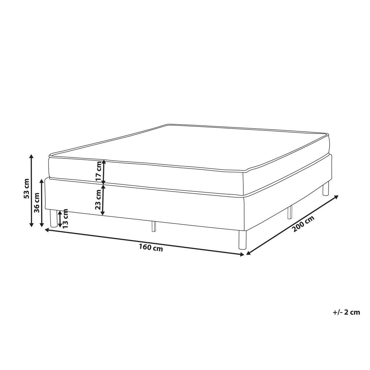 BOXSPRINGBETT 160/200 cm Hellgrau Countess - Hellgrau/Braun, Textil (160/200cm) - Beliani