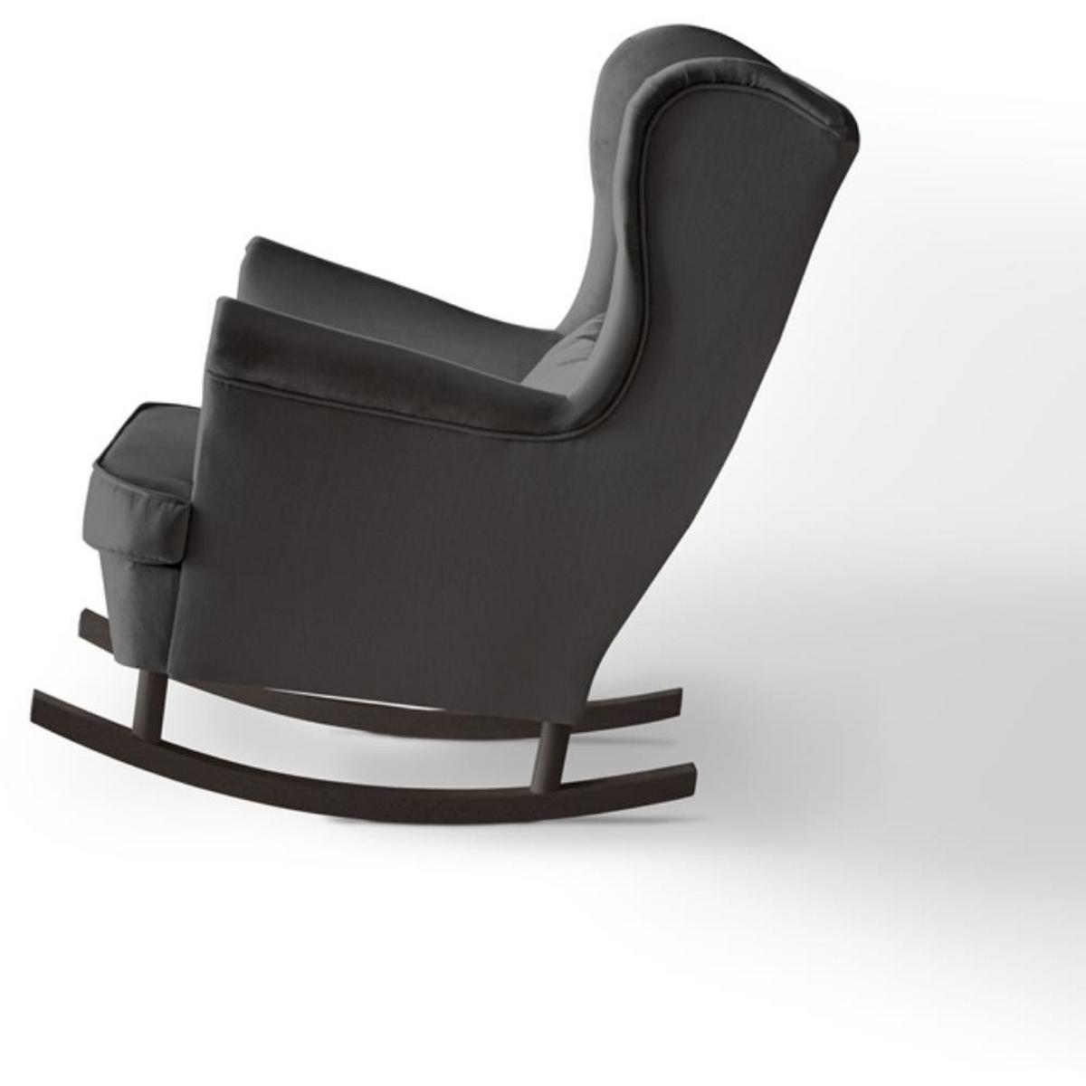 SCHAUKELSTUHL Fabio grau mit Wenge Beinen - Wengefarben/Grau, Textil (82/103/108cm) - Beautysofa