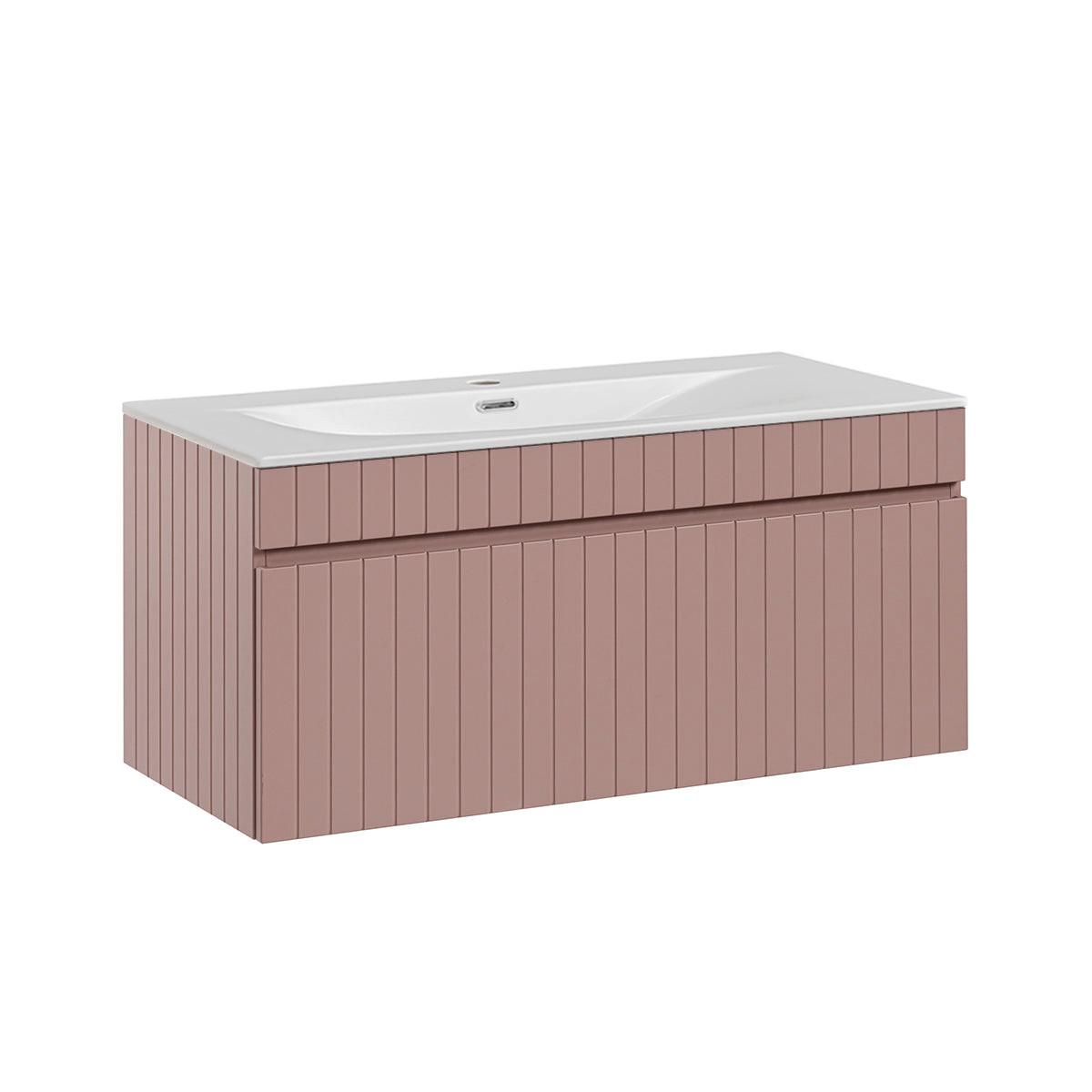 WASCHTISCH 100cm Zelie Rose - Pink, Holzwerkstoff (100/46/46cm) - Petits-meubles