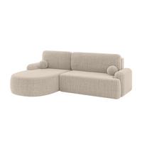 ECKSOFA mit Schlaffunktion und Bettkasten LIRA-L - 264x172x89 Beige - Beige, Holzwerkstoff/Textil (264/172cm) - ALTDECOR