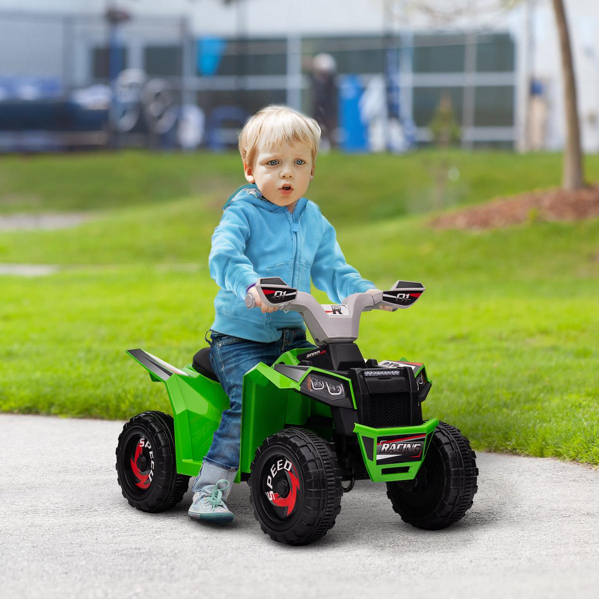 KINDER-ELEKTROQUAD Mini Elektroquad mit Vorwärts-, Rückwärtsfunktion, Grün - Grün, Metall (70/41.5/48.5cm) - HOMCOM
