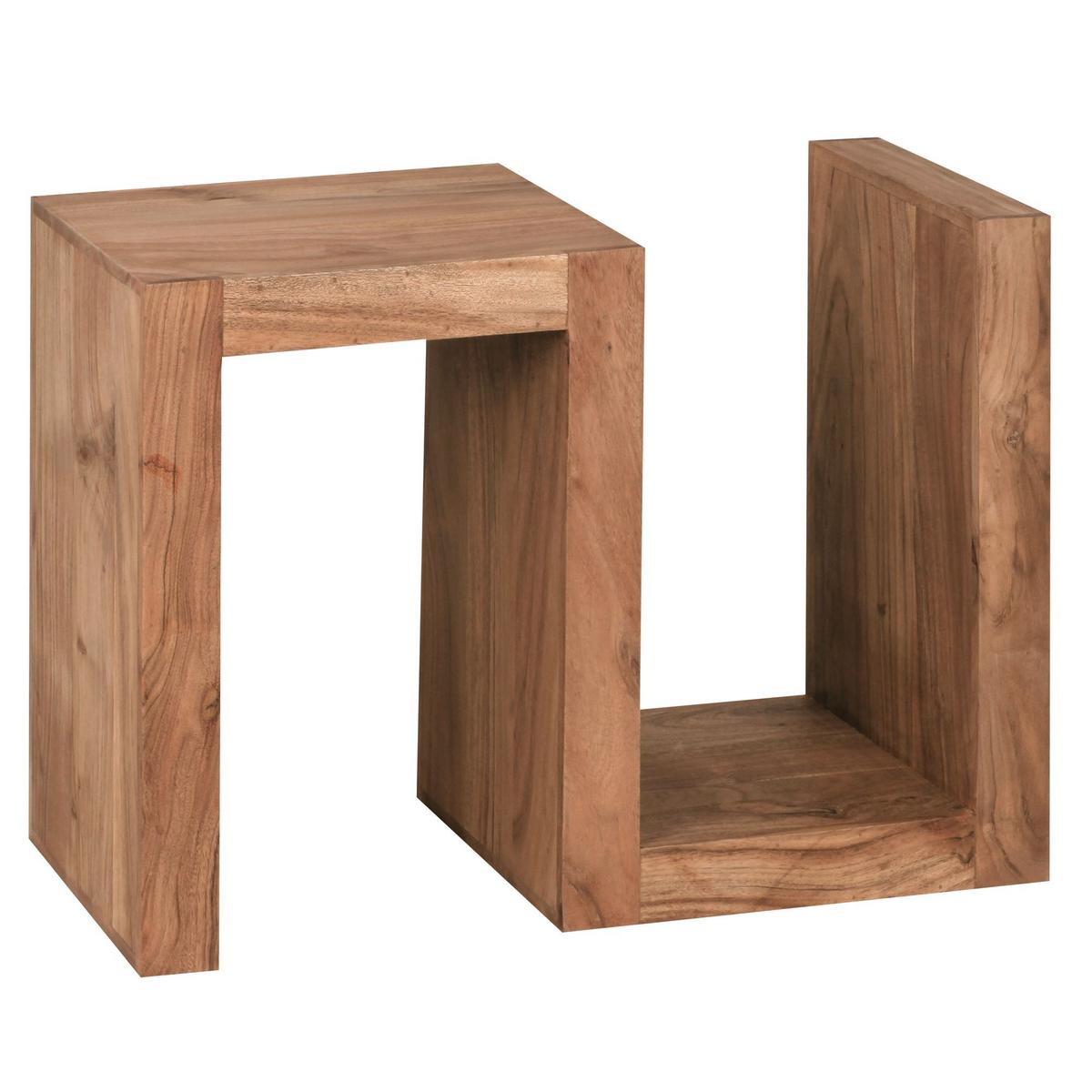 BEISTELLTISCH Massivholz S Cube Landhausstil Design MUMBAI, Akazie 30x44x60 cm - Akaziefarben, Holz (44/30/60cm) - KADIMA DESIGN