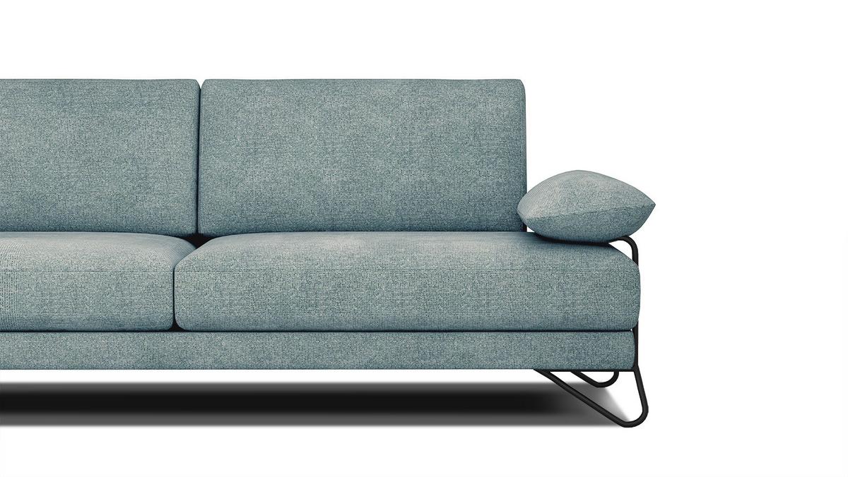 SOFA LORI 3-Sitzer, mintgrün - Schwarz/Mintgrün, Holzwerkstoff/Textil (245/87/96cm) - Wozimo