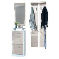 GARDEROBE Loret Front in Sandgrau Hochglanz - Sandfarben, Holzwerkstoff (140/200/23cm) - Vladon