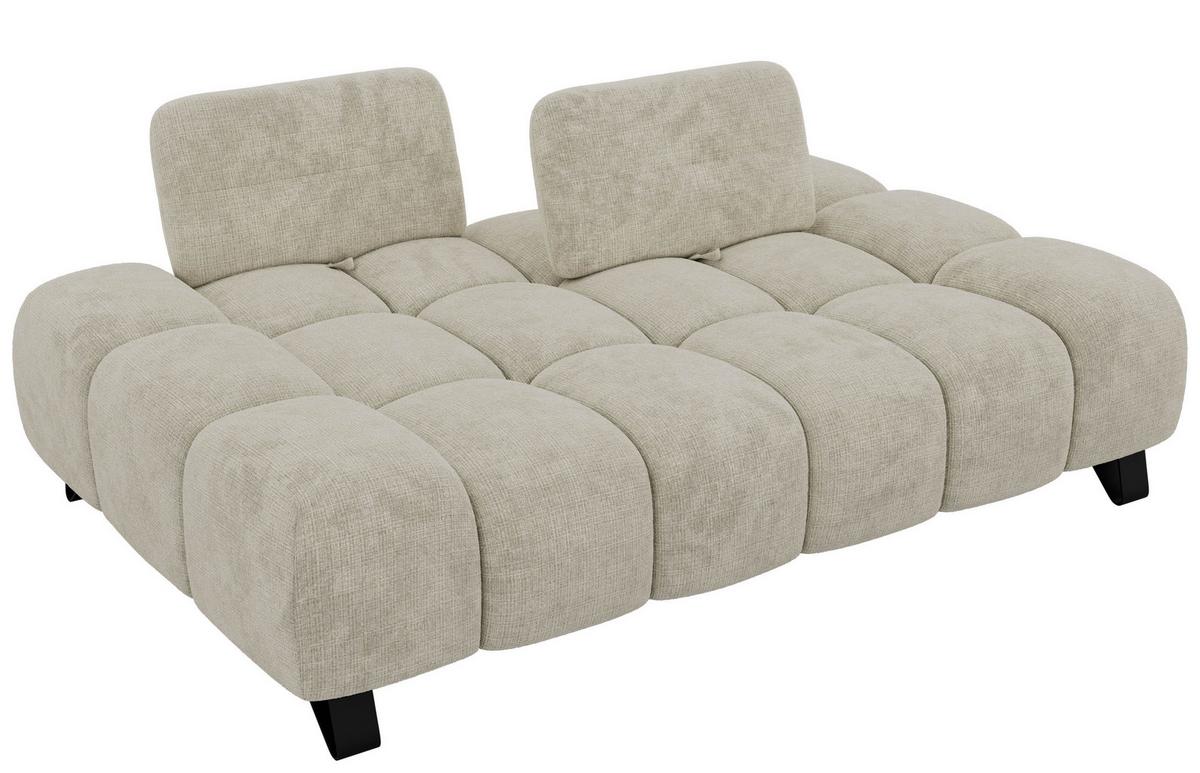 3-SITZER-SOFA NERANO - Creme Schenille - Creme/Schwarz, Textil/Metall (220/88/146cm) - MKS