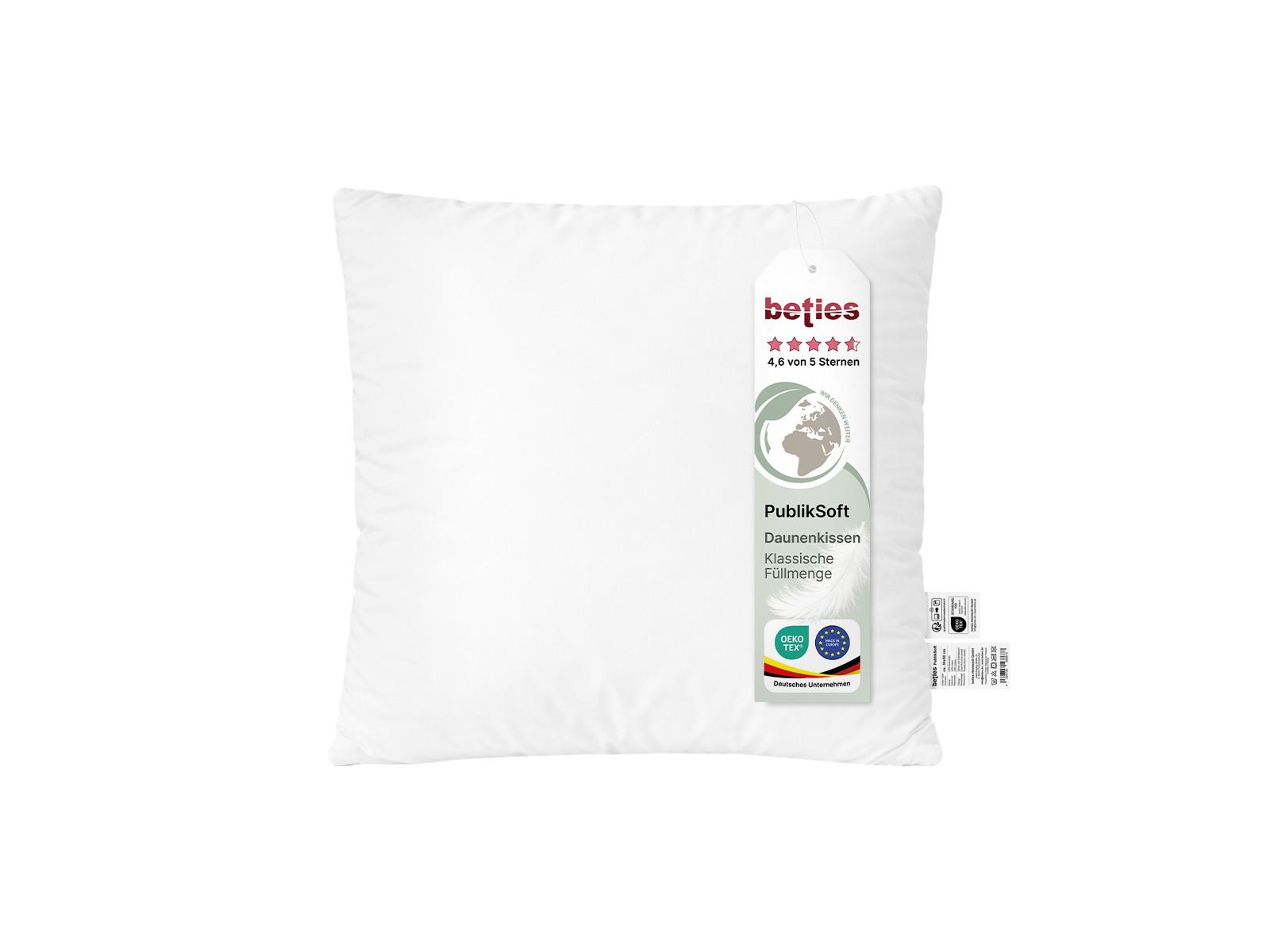 DAUNENKISSEN PublikSoft 40/40 cm - Weiß, Naturmaterialien/Textil (40/40cm) - beties Heimtextil