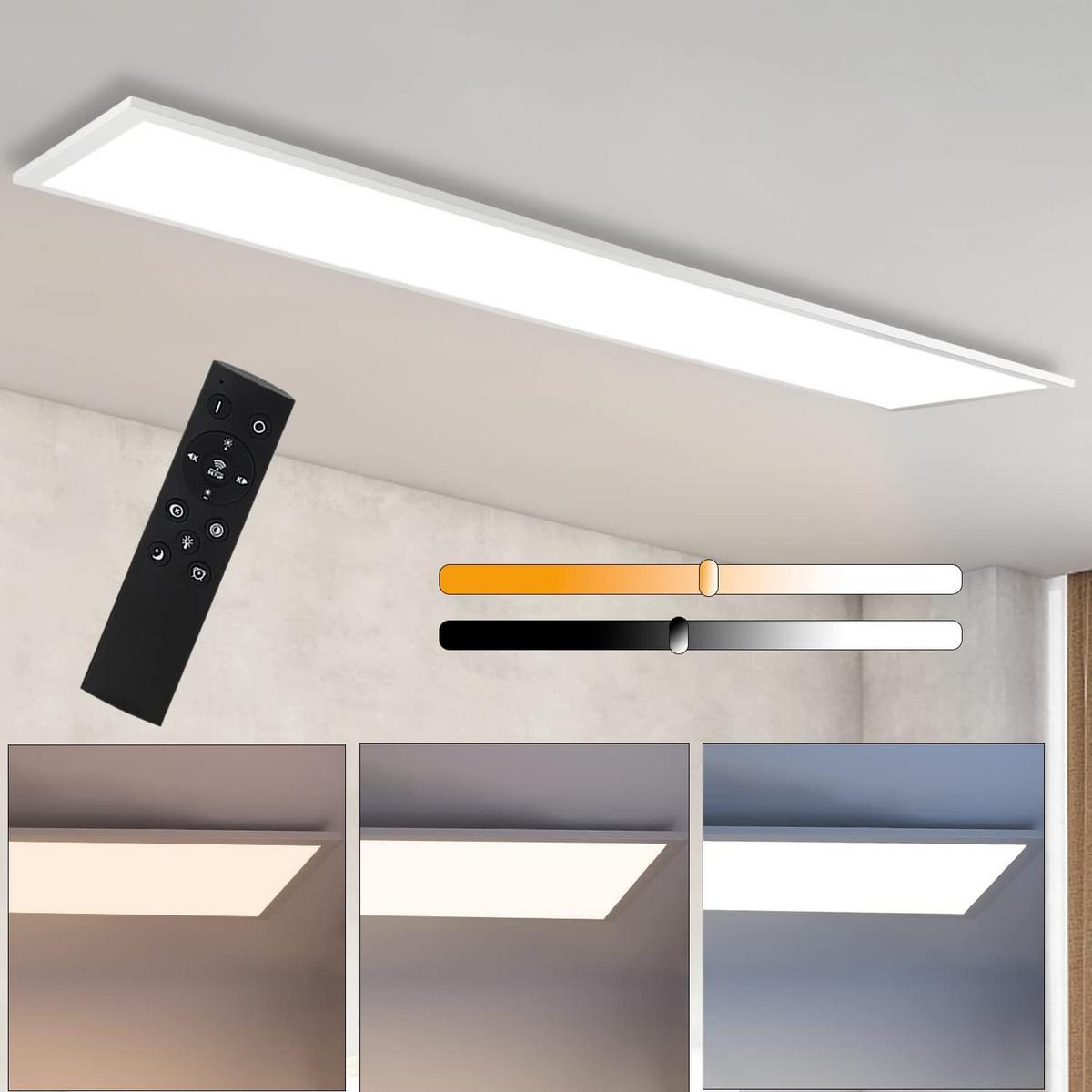 LED-DECKENLEUCHTE Tannfluch 30.0/5.5/120.0 cm - Weiß, Metall (120/30/5.5cm) - ZMH